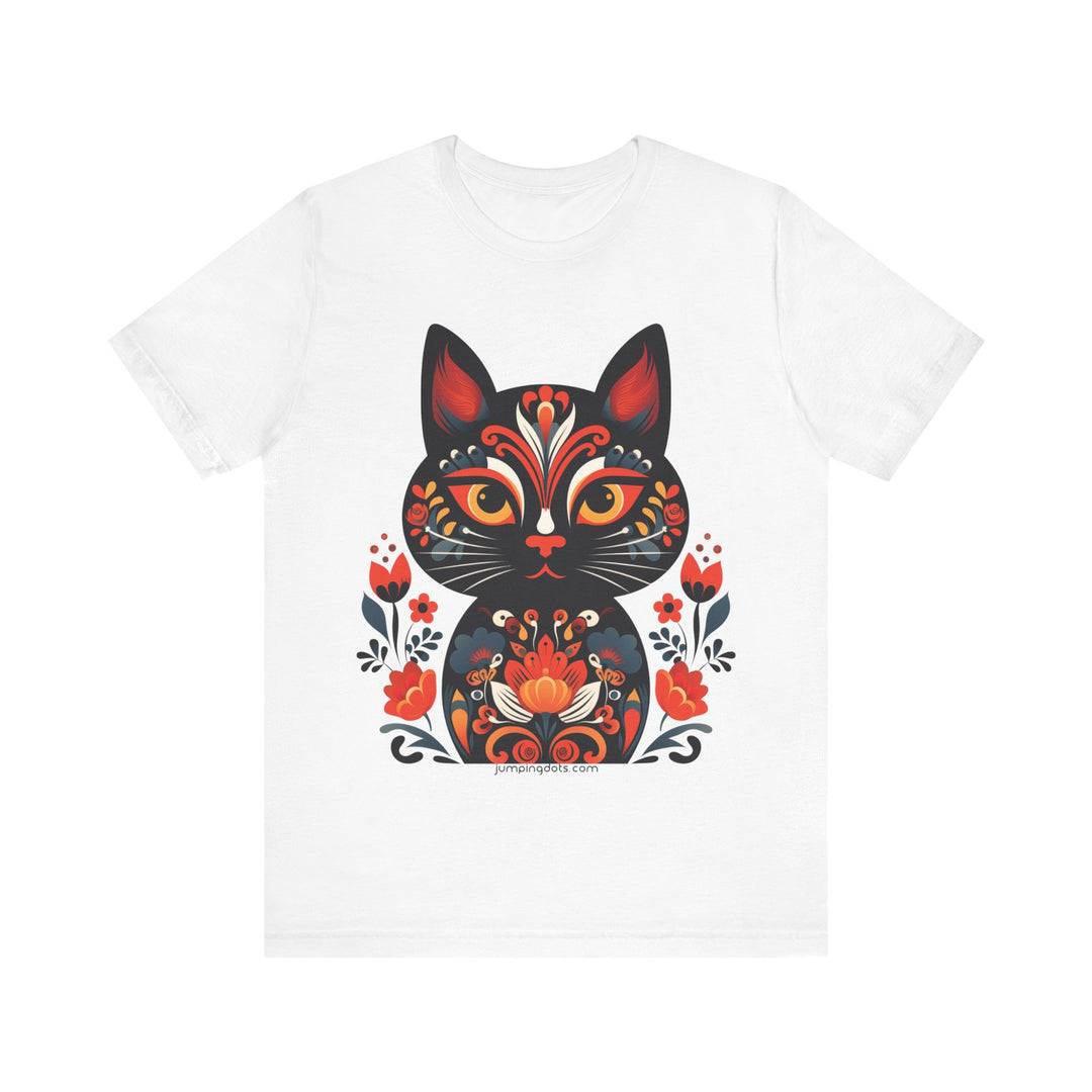 Vintage Khokhloma Cat T-Shirt - T-Shirt - JumpingDots