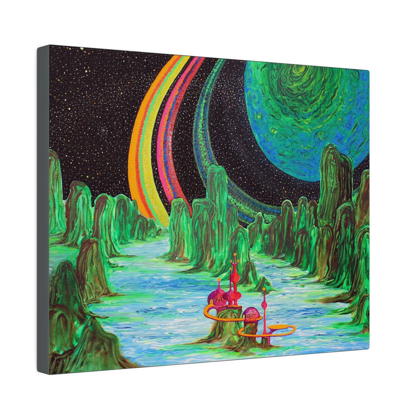 Modern Saturn's Metropolis on Large Canvas