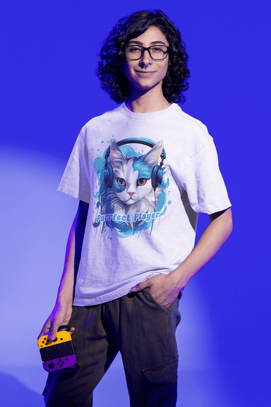 Purr-fect Player T-Shirt - T-Shirt - JumpingDots