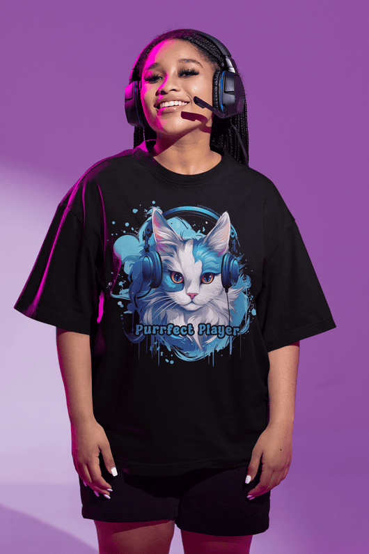 Purr-fect Player T-Shirt - T-Shirt - JumpingDots