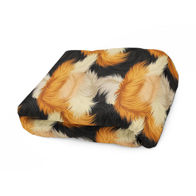 Cozy Calico Cat Fur Print on Fleece Sherpa Blanket - Home Decor - JumpingDots