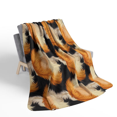 Cozy Calico Cat Fur Print on Fleece Sherpa Blanket - Home Decor - JumpingDots