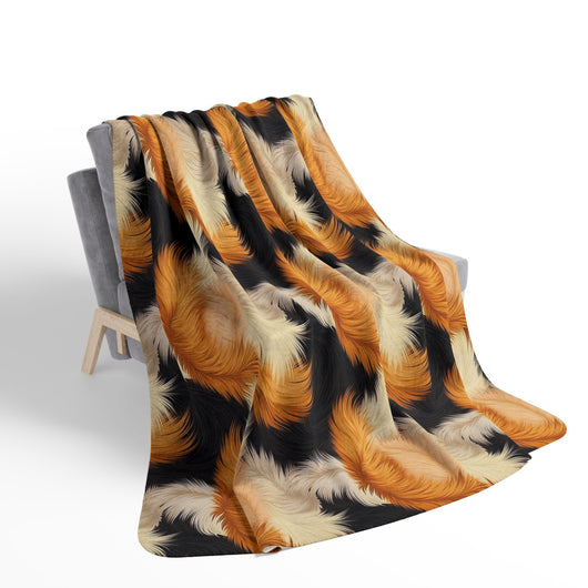 Cozy Calico Cat Fur Print on Fleece Sherpa Blanket - Home Decor - JumpingDots