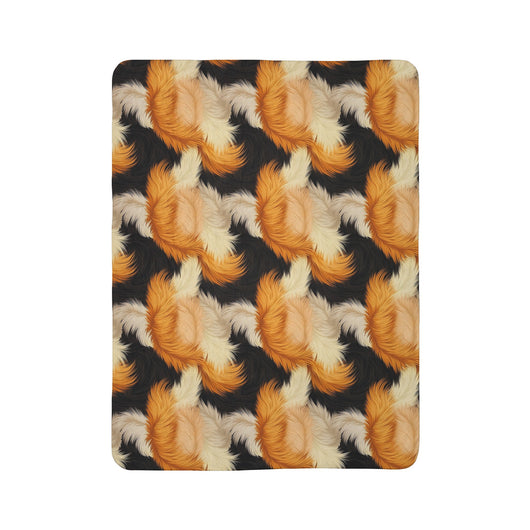 Cozy Calico Cat Fur Print on Fleece Sherpa Blanket - Home Decor - JumpingDots