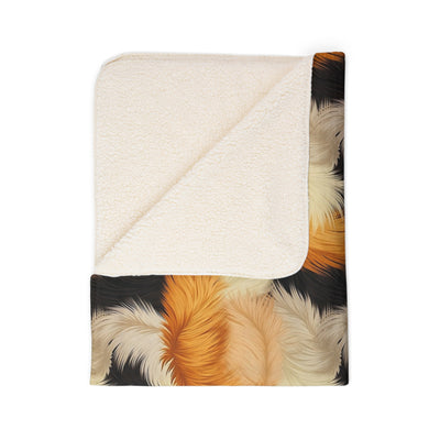 Cozy Calico Cat Fur Print on Fleece Sherpa Blanket - Home Decor - JumpingDots
