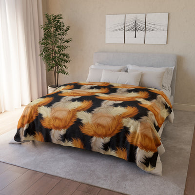 Cozy Calico Cat Fur Print on Fleece Sherpa Blanket - Home Decor - JumpingDots