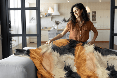 Cozy Calico Cat Fur Print on Fleece Sherpa Blanket - Home Decor - JumpingDots