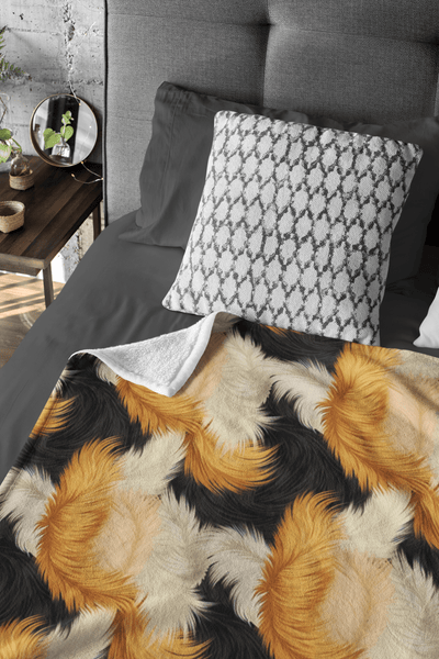 Cozy Calico Cat Fur Print on Fleece Sherpa Blanket - Home Decor - JumpingDots