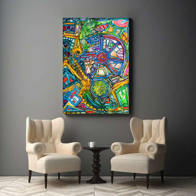 A Futuristic Robotic Symphony on Canvas - Canvas - JumpingDots