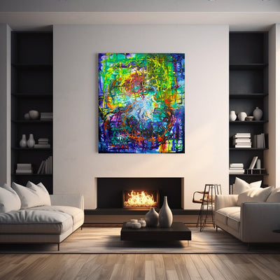 Transcendent Reflections of Abstract Aqua Spheres on Canvas - Canvas - JumpingDots