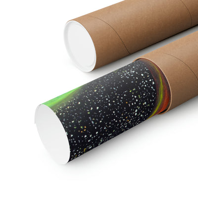 Floating Islands in Cosmos with Blue Planet on the Poster - Poster - JumpingDots