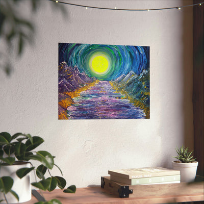 Cosmic Promenade- Starry Night River Walk on the Poster - Poster - JumpingDots