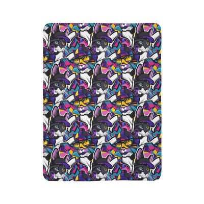 Graffiti Cat on Fleece Sherpa Blanket - Home Decor - JumpingDots