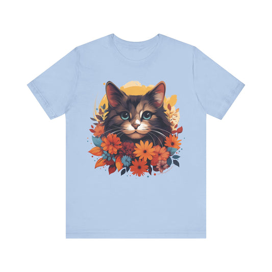 Summer Petals & Purr T-Shirt - T-Shirt - JumpingDots