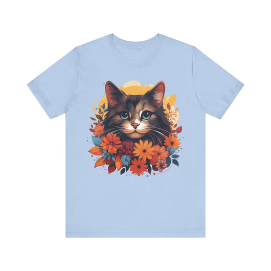Summer Petals & Purr T-Shirt - T-Shirt - JumpingDots