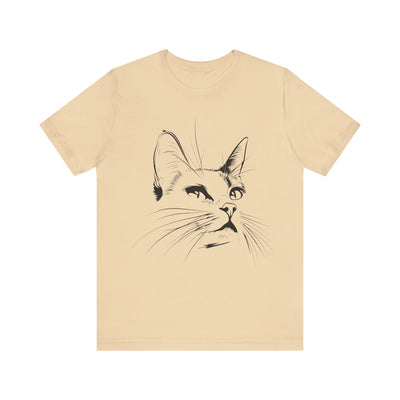 Minimalistic Cat Line Art T-Shirt - T-Shirt - JumpingDots