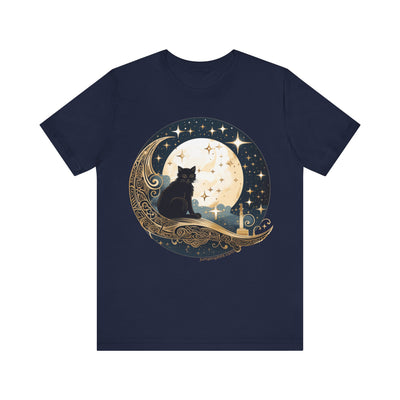 Moonlit Mystic Cat T-Shirt - T-Shirt - JumpingDots