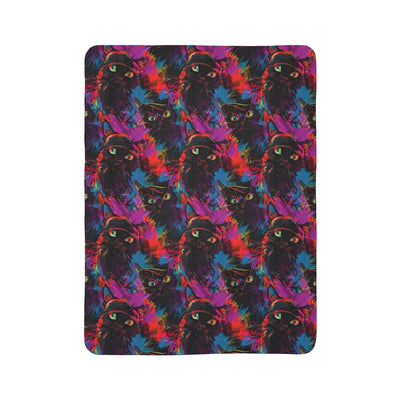 Urban Graffiti Cat on Fleece Sherpa Blanket - Home Decor - JumpingDots