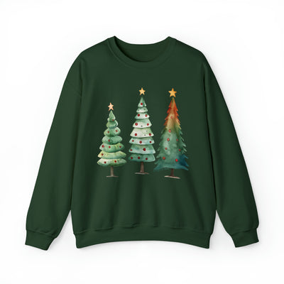 Festive Christmas Tree Sweatshirt Perfect Winter Long Sleeve, Holiday Sweater & New Years T-Shirt - Sweatshirt - JumpingDots