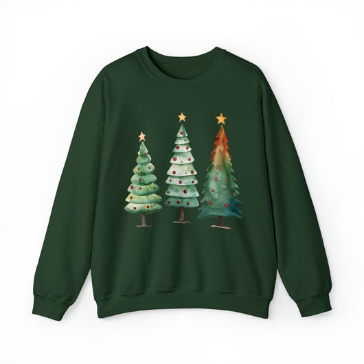 Festive Christmas Tree Sweatshirt Perfect Winter Long Sleeve, Holiday Sweater & New Years T-Shirt - Sweatshirt - JumpingDots