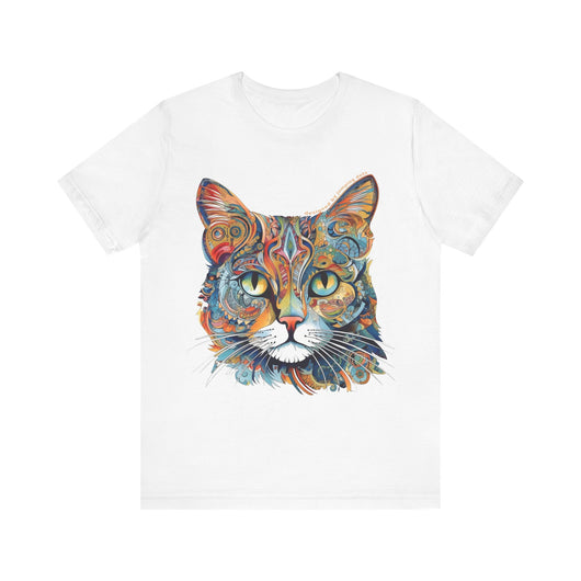 Cute Abstract Art Cat T-Shirt - T-Shirt - JumpingDots