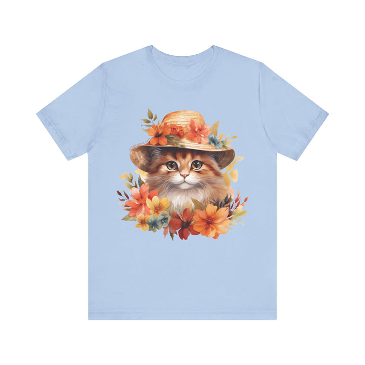 Floral Summer Cat T-Shirt - T-Shirt - JumpingDots