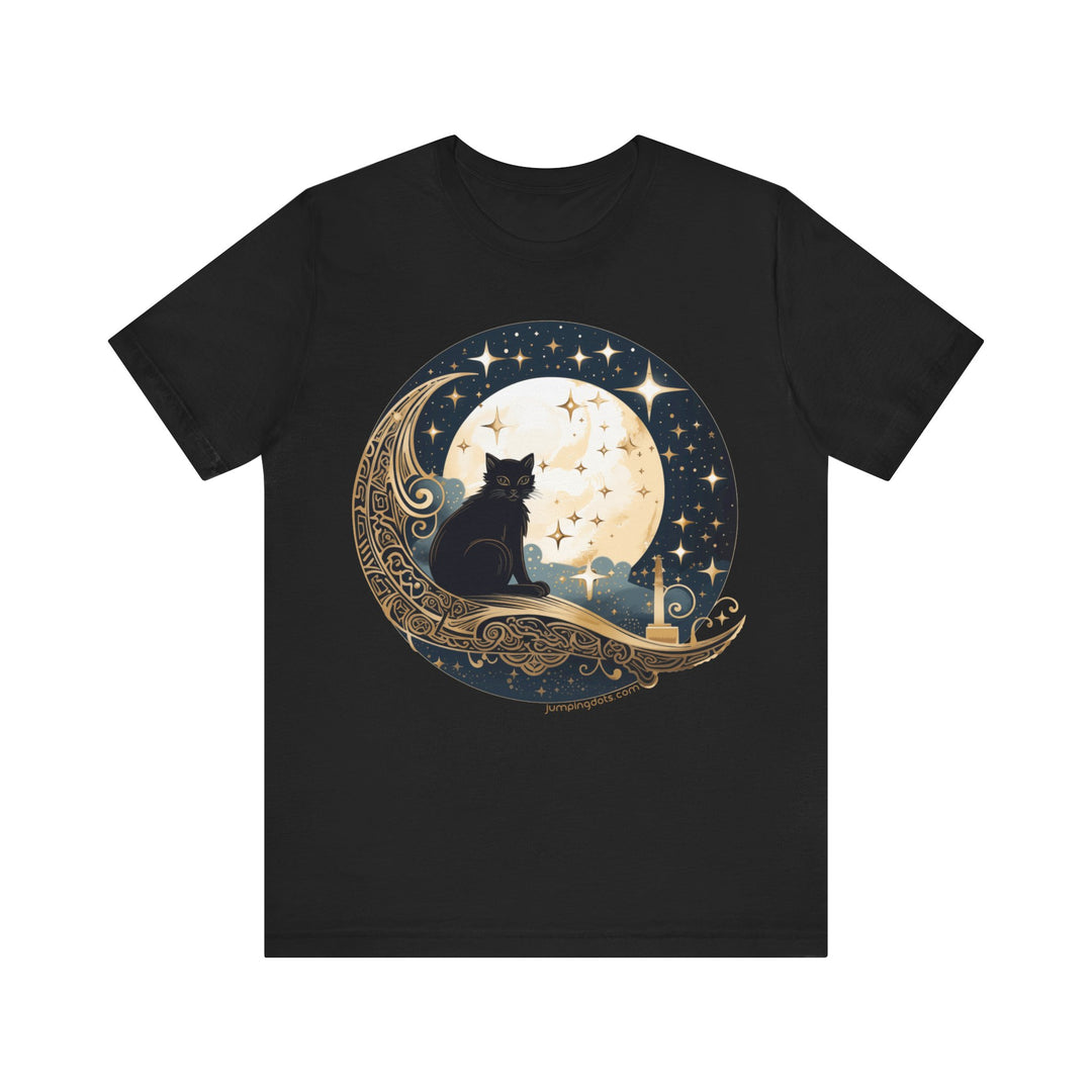 Moonlit Mystic Cat T-Shirt - T-Shirt - JumpingDots