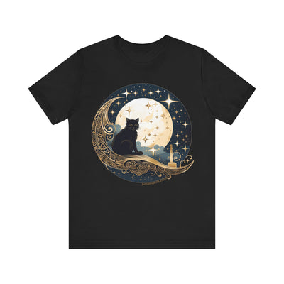 Moonlit Mystic Cat T-Shirt - T-Shirt - JumpingDots