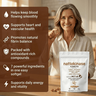 High - Strength 4000 FU Nattokinase For Healthy Blood Flow & Heart Support - JumpingDots