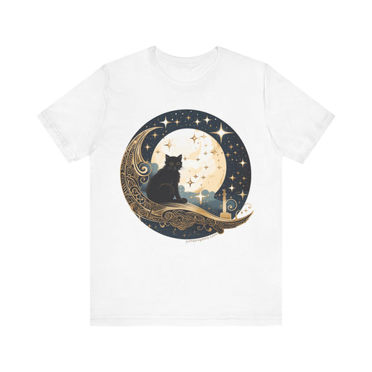 Moonlit Mystic Cat T-Shirt - T-Shirt - JumpingDots