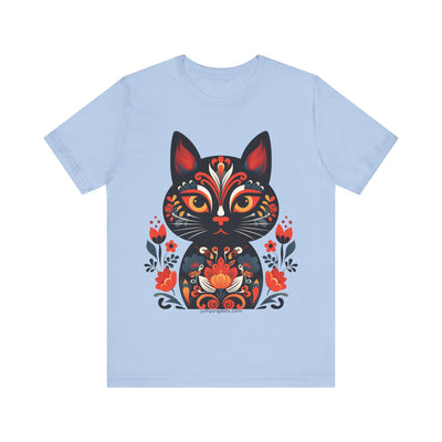 Vintage Khokhloma Cat T-Shirt - T-Shirt - JumpingDots
