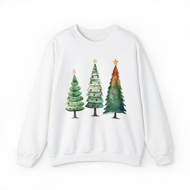 Festive Christmas Tree Sweatshirt Perfect Winter Long Sleeve, Holiday Sweater & New Years T-Shirt - Sweatshirt - JumpingDots