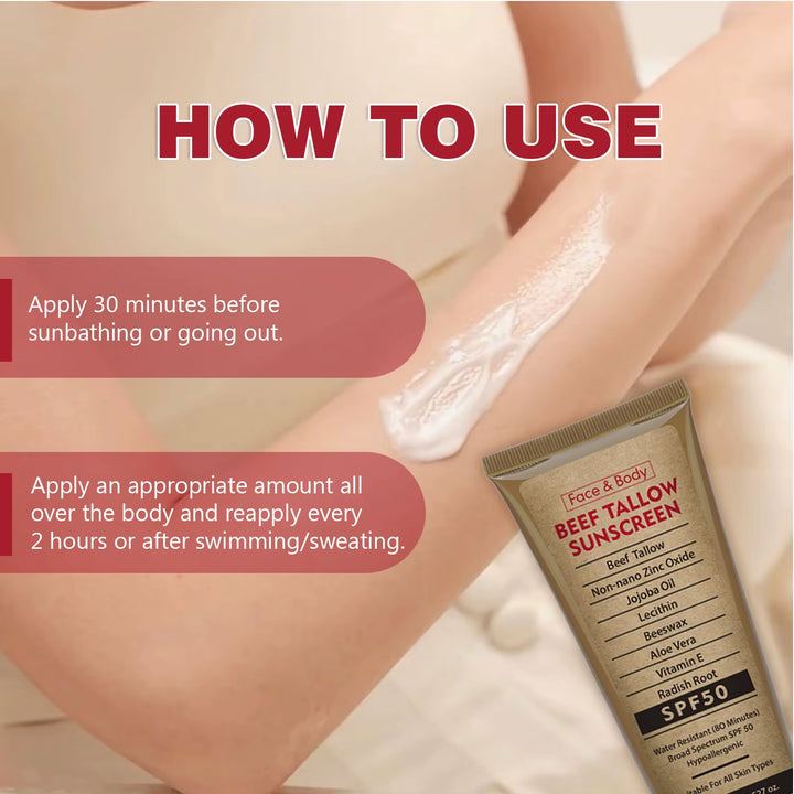Organic Grass - Fed Beef Tallow Sunscreen SPF50 - JumpingDots