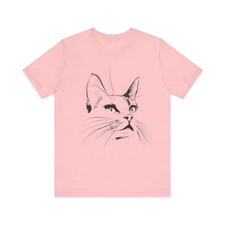 Minimalistic Cat Line Art T-Shirt - T-Shirt - JumpingDots