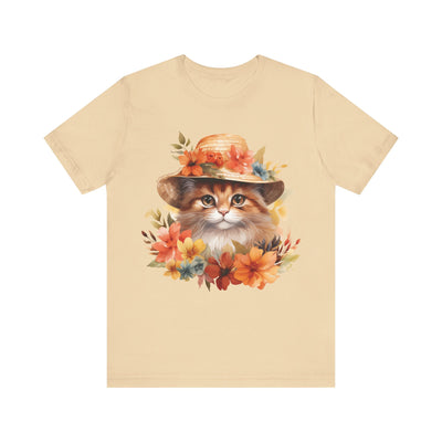 Floral Summer Cat T-Shirt - T-Shirt - JumpingDots