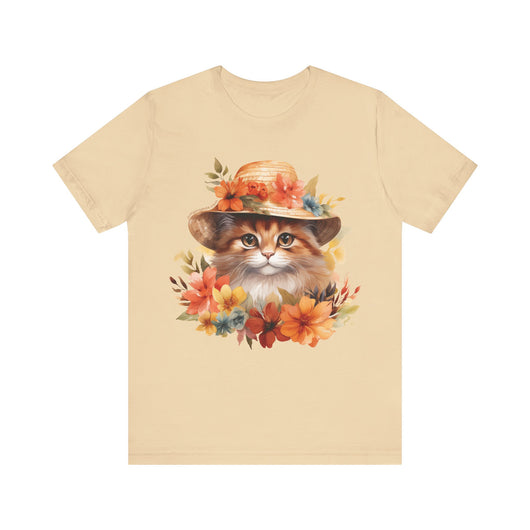 Floral Summer Cat T-Shirt - T-Shirt - JumpingDots