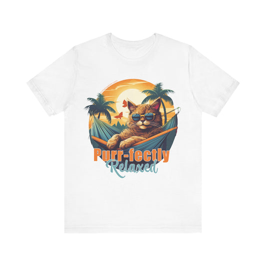 Purr-fectly Relaxed Cat T-Shirt - T-Shirt - JumpingDots