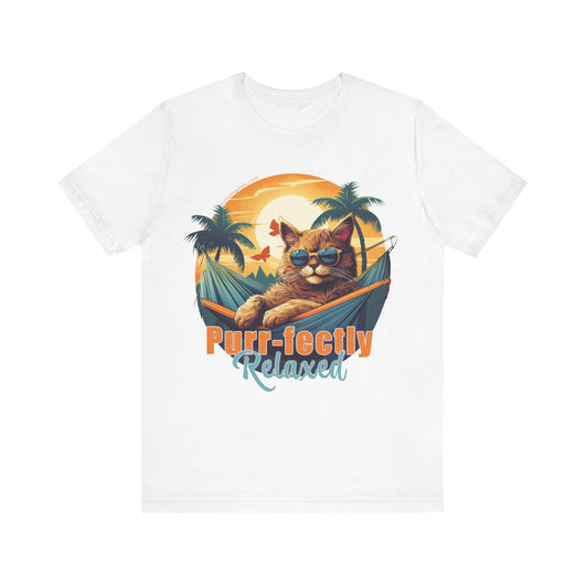 Purr-fectly Relaxed Cat T-Shirt - T-Shirt - JumpingDots