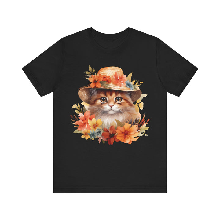 Floral Summer Cat T-Shirt - T-Shirt - JumpingDots