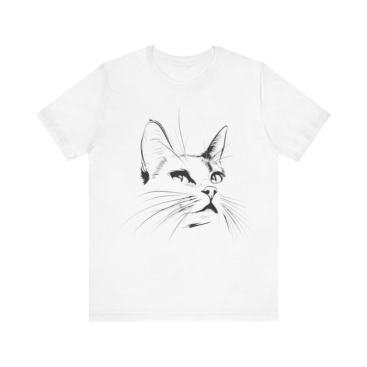 Minimalistic Cat Line Art T-Shirt - T-Shirt - JumpingDots