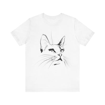 Minimalistic Cat Line Art T-Shirt - T-Shirt - JumpingDots