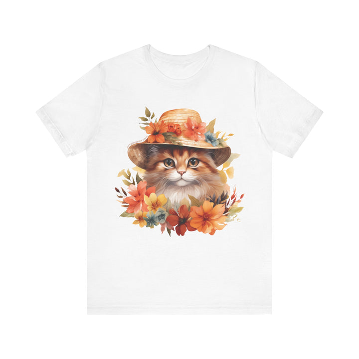 Floral Summer Cat T-Shirt - T-Shirt - JumpingDots