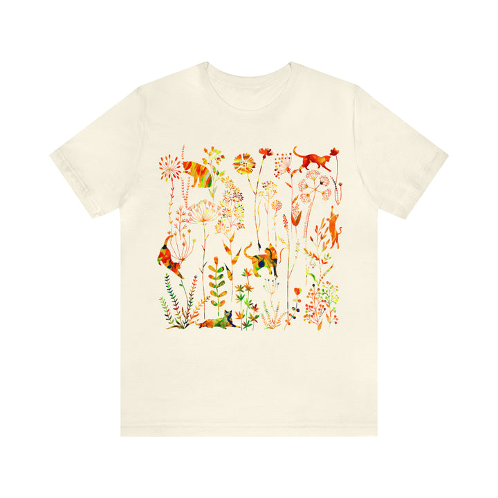 Wildflowers And Cute Cats T-Shirt - T-Shirt - JumpingDots