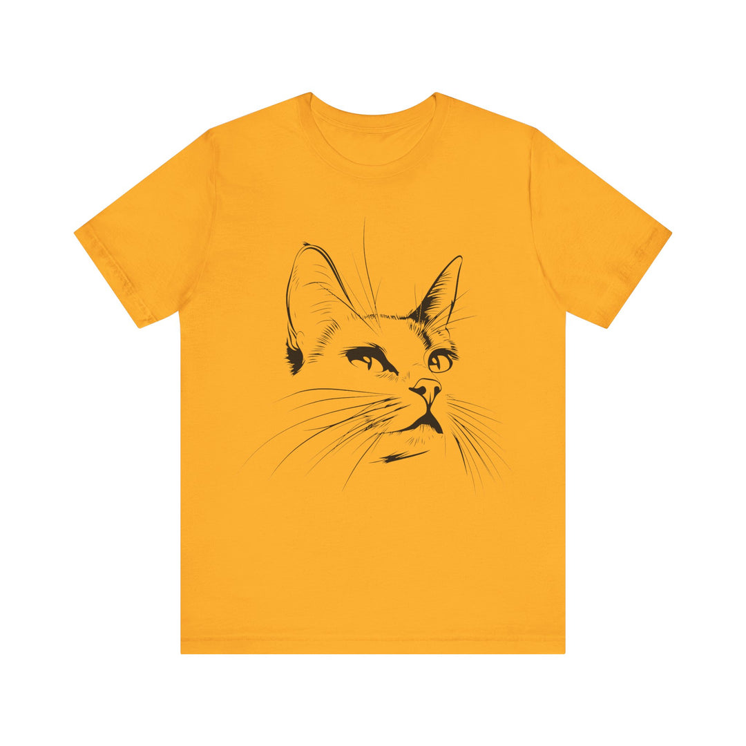 Minimalistic Cat Line Art T-Shirt - T-Shirt - JumpingDots