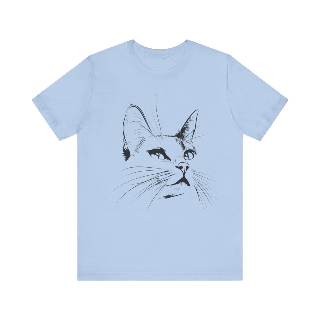 Minimalistic Cat Line Art T-Shirt - T-Shirt - JumpingDots