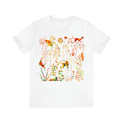 Wildflowers And Cute Cats T-Shirt - T-Shirt - JumpingDots