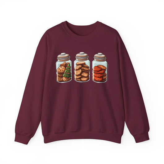 Cute Christmas Cookie In A Jar Sweatshirt - Sweatshirt - JumpingDots