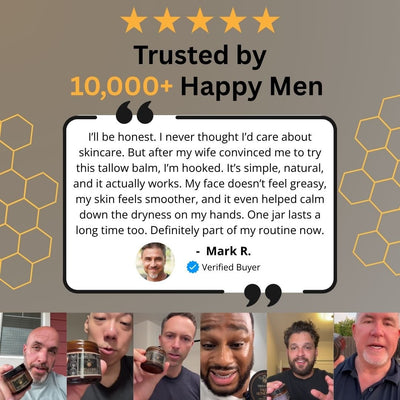 Organic Beef Tallow Balm with Raw Honey for Men - JumpingDots