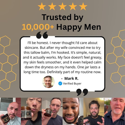 Organic Beef Tallow Balm with Raw Honey for Men - JumpingDots