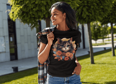 Summer Petals & Purr T-Shirt - T-Shirt - JumpingDots